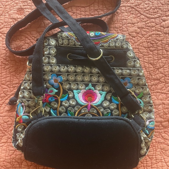 Embroidered Multicolor Mini Backpack - Picture 3 of 4